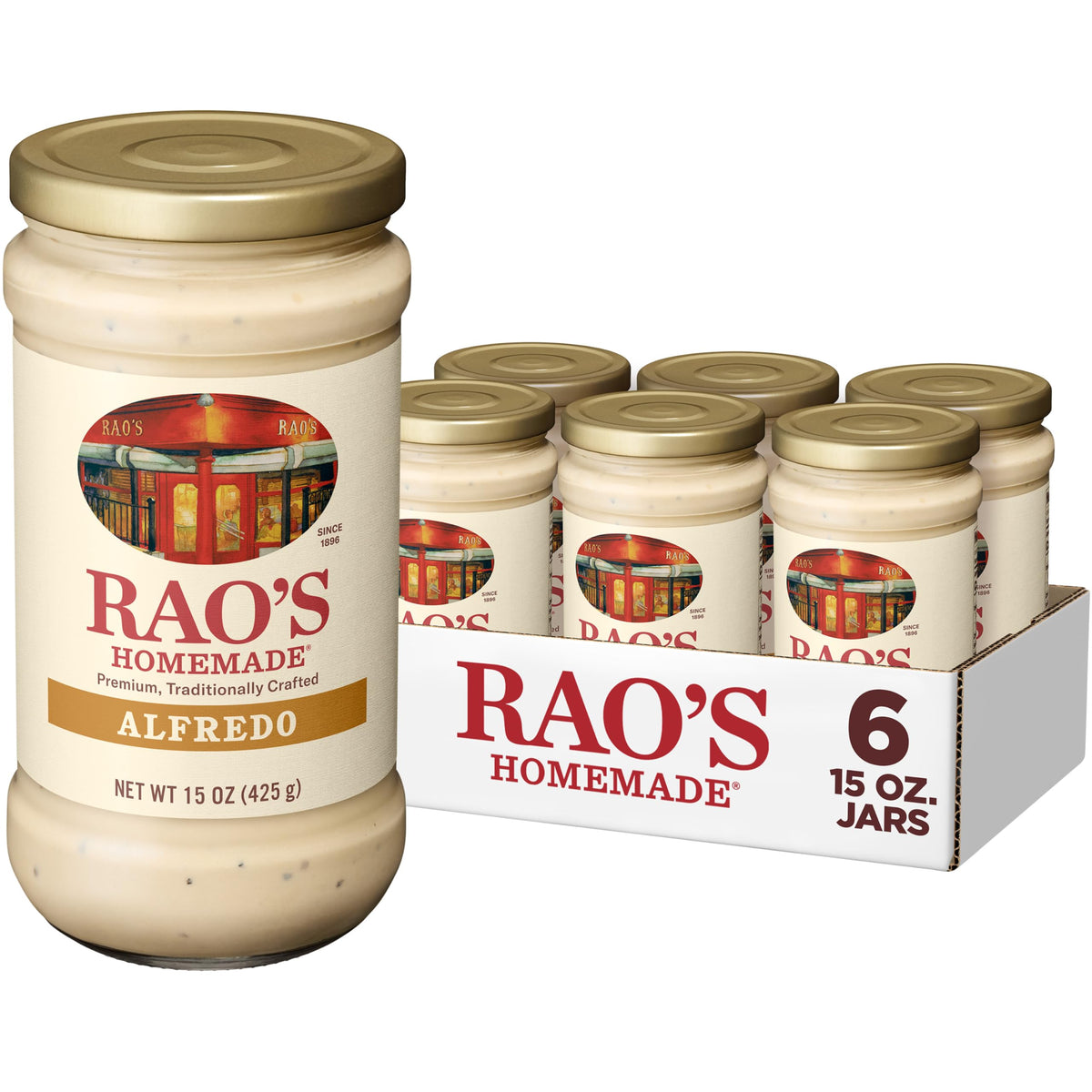 Alfredo Sauce by Rao's Homemade – 15 Ounce (Pack of 6), Sauce, Pack of 6