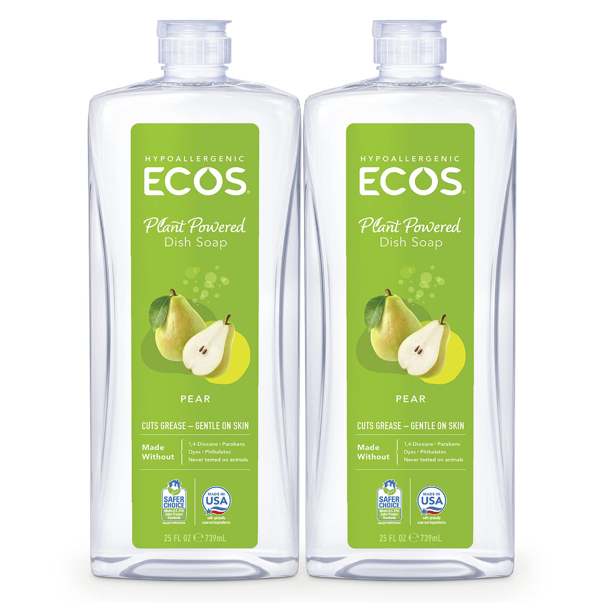 ECOS Natural Pear / 25 Fl Oz (Pack of 2) / 2 Dish Soap