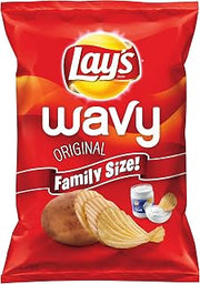 Lay's Wavy Potato Chips, Original, 42 Ounce (Pack of 4)