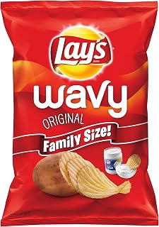Lay's Wavy Potato Chips, Original, 42 Ounce (Pack of 4)