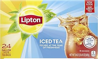 Lipton Gallon-Sized Iced Tea Bags Picked At The Peak of Freshness Unsweetened Can Help Support a Healthy Heart 24 oz 24 Count