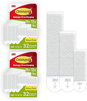Command Picture Hanging Strips Variety Pack, Damage Free Hanging Picture Hangers, No Tools Wall Hanging Strips for Living Spaces, White, 16 Small Pairs, 32 Medium Pairs and 16 Large Pairs (128 Strips)