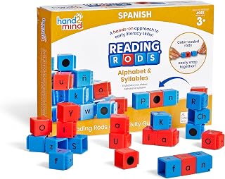 hand2mind Spanish Reading Rods Alphabet & Syllables, Word Building Activities, Alphabet Linking Cubes, Letter Blocks for Spelling, Learn Spanish for Kids, Spanish Classroom Must Haves