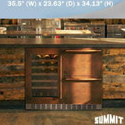 Summit 36” Wine Cellar and Two Drawer Refrigerator Combination by Summit Appliance – 36", 0 cubic_feet, Panel Ready, Model ADRWC36