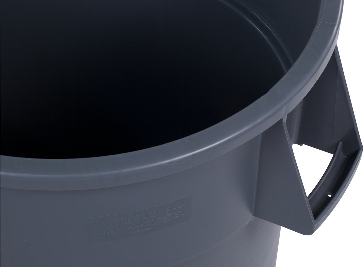 CFS Bronco Round Waste Container Only by Carlisle FoodService Products – 55.0 gallons, Polyethylene (PE), Gray, Model 34105523