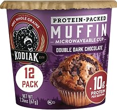 Kodiak Cakes Minute Muffins, Double Dark Chocolate, 2.36 Ounce (Pack of 12) (Packaging May Vary)