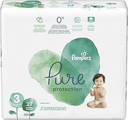 Diapers Size 3, 27 Count - Pampers Pure Protection Disposable Baby Diapers, Hypoallergenic and Unscented Protection, Mega Pack (Old Version)