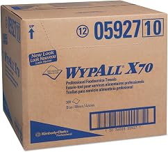 Wypall X70 Foodservice Towels, 1/4-Fold, 12 1/2 x 23 1/2, Blue, 300/Carton