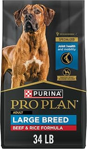 Purina Pro Plan Large Breed Dog Food, Beef & Rice, 34 lb Bag