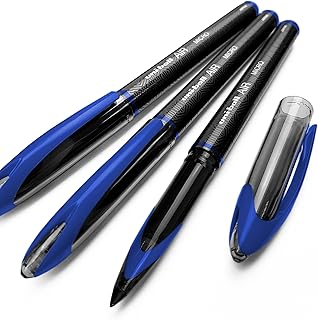 Uni-Ball AIR Micro - 0.5mm Fine Rollerball - Pack of 3 - Blue - UBA-188-M