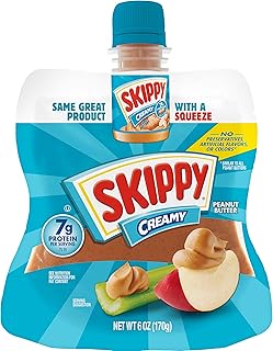 SKIPPY Squeeze Creamy Peanut Butter, 6 Ounce (Pack of 6)