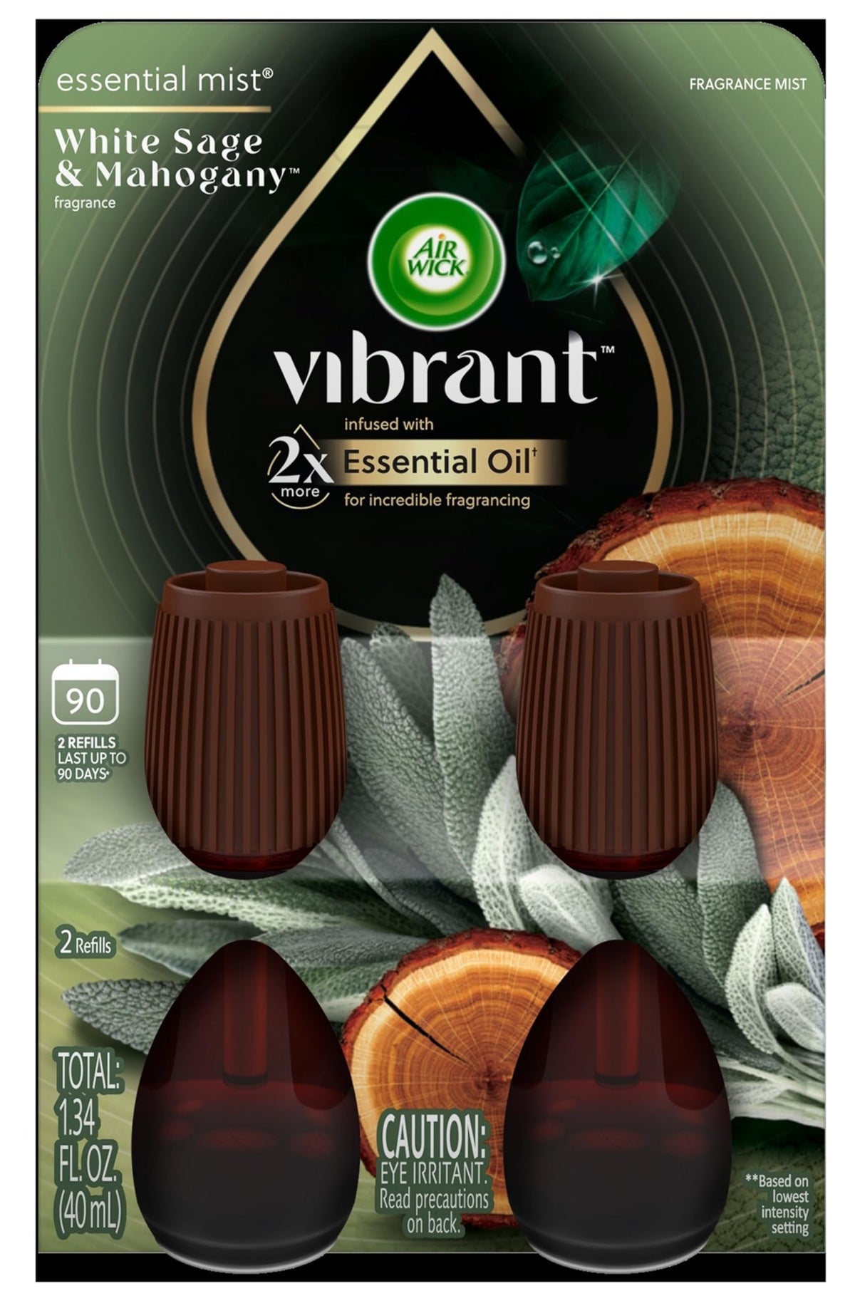 Air Wick 0.67 Fl Oz (Pack of 2) / White Sage & Mahogany / Brown Electric