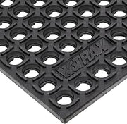 Notrax 543S0033BL 543 Cushion-Tred 3' x 3' Black Safety Anti-Fatigue | Drainage Mat