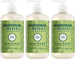 Mrs. MEYER'S CLEAN DAY Hand Soap, Iowa Pine Scent, 12.5 Fl Oz Bottle - 3 Pack | Moisturizing Liquid Hand Soap, Softens and Cleans Hands, Cruelty Free, Made with Essential Oils, Olive Oil, and Aloe Vera