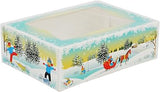 SOUTHERN CHAMPION TRAY SCT 2494 Paperboard Winter Wonderland Print Window Bakery Box, 8-in. Length x 5-3/4-in. Width x 2-1/2-in. Height (Case of 150)