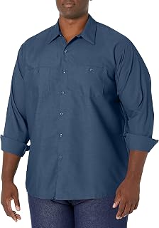 Red Kap Long Sleeve Industrial Solid Work Shirt Dark Blue Medium - 5 Pack