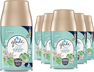 Glade Automatic Spray Refill, Dewdrop Petals, Scented Air Freshener for Home and Bathroom, 6.2 Oz, 6 Count