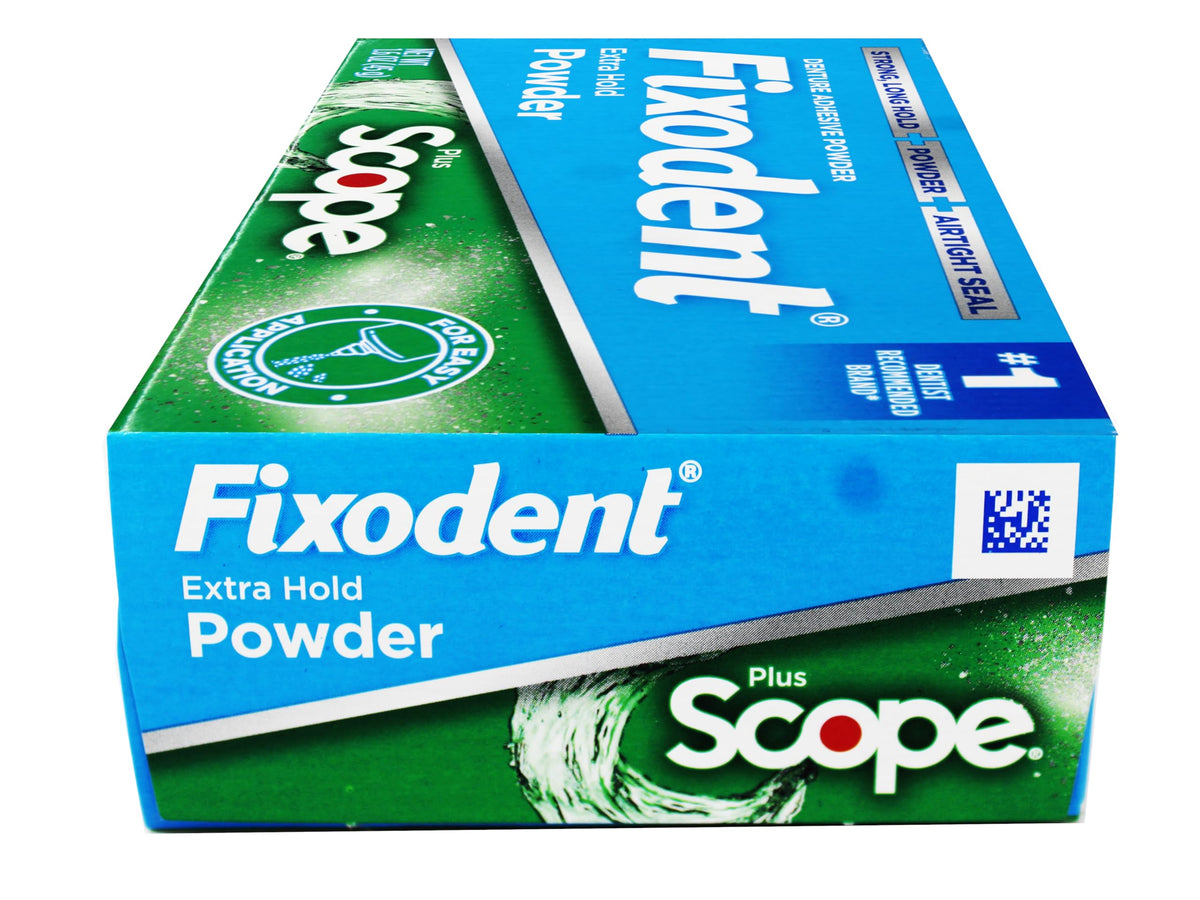 Denture Adhesive Powder by Fixodent – Powder, white, Pack of 3, Model 818-0556