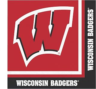 Creative Converting 20-Count Paper Lunch Napkins, Wisconsin Badgers