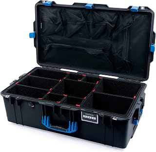 Pelican Black & Blue 1615 Air case with TrekPak Dividers & Mesh lid Organizer.