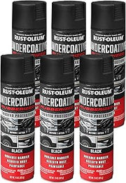 Rust-Oleum Rubberized Black Undercoating Rust Resistant Spray Paint | Rust and Corrosion Preventive, Multi-Purpose Automotive Coating, Long-Lasting Durability, Paintable, Fast Dry, 6 Pack