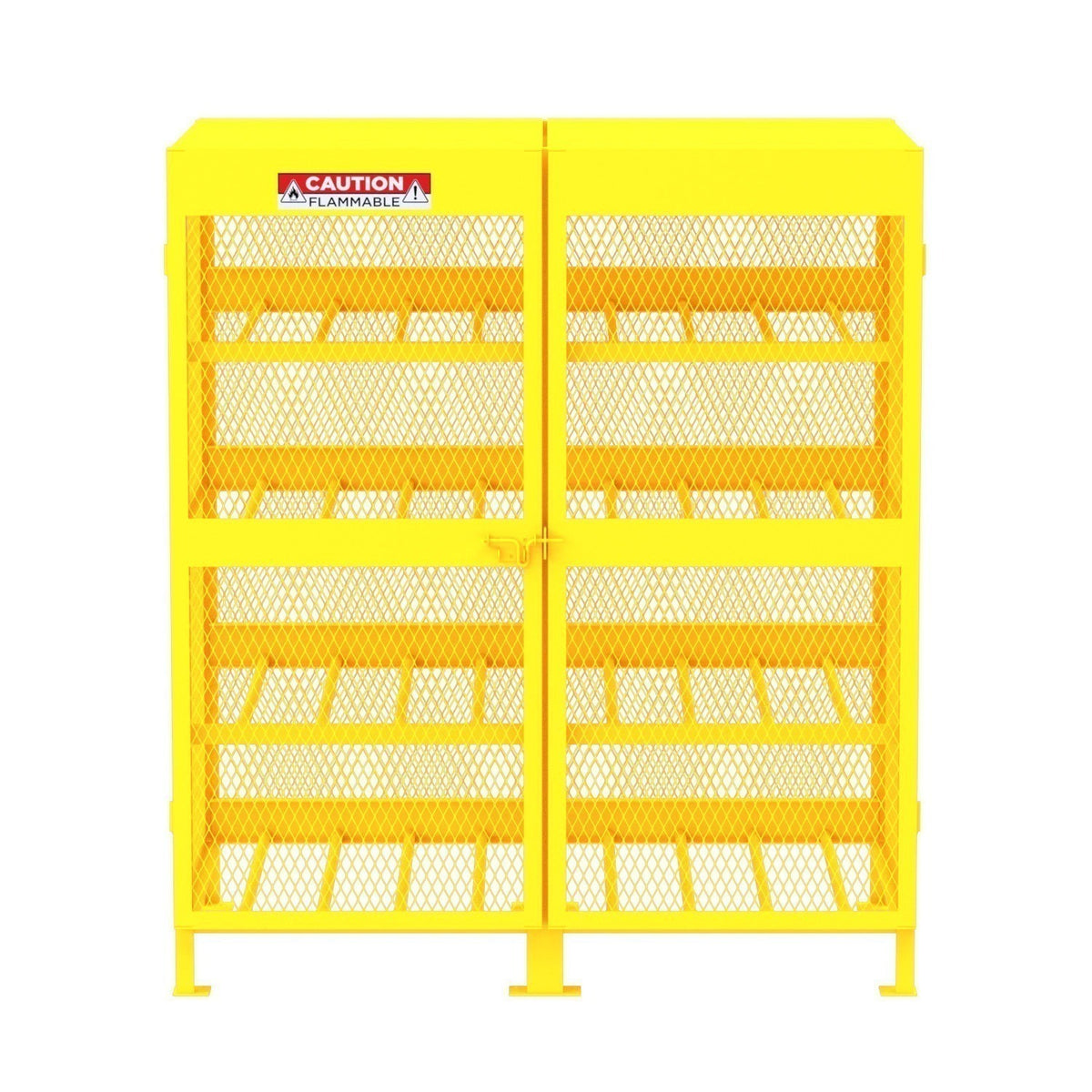 Valley Craft Steel Gas Cylinder Cabinet, 71" High, Yellow - photo 2