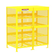 Valley Craft Steel Gas Cylinder Cabinet, 71" High, Yellow - 16 Gas Cylinders