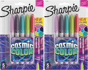 Sharpie Permanent Markers, Fine Point, Cosmic Color, Limited Edition, 5 Count (Pack of 2)