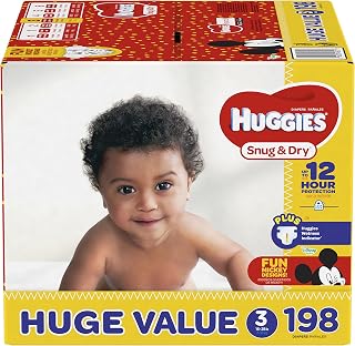 HUGGIES Snug & Dry Diapers, Size 3, 198 Count