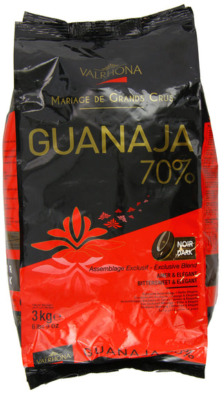Dark Chocolate - 70% Cacao - Guanaja - 6 lbs 9 oz bag of feves by VALRHONA – 105 Ounce (Pack of 1), Brown, Model Valrhona Guanaja Chocolate Couverture
