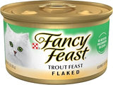 Purina Fancy Feast Wet Cat Food Flaked Trout Feast (24) 3oz Cans
