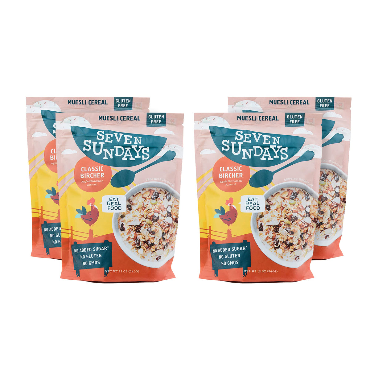Seven Sundays Apple Cinnamon Almond / 12 Ounce (Pack of 4) / Classic Bircher Apple Cinnamon Muesli