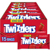 Twists Strawberry King Size Chewy Candy Packs by Twizzlers – 5 Ounce (Pack of 15), Red, Pack of 15, Model 034000530021