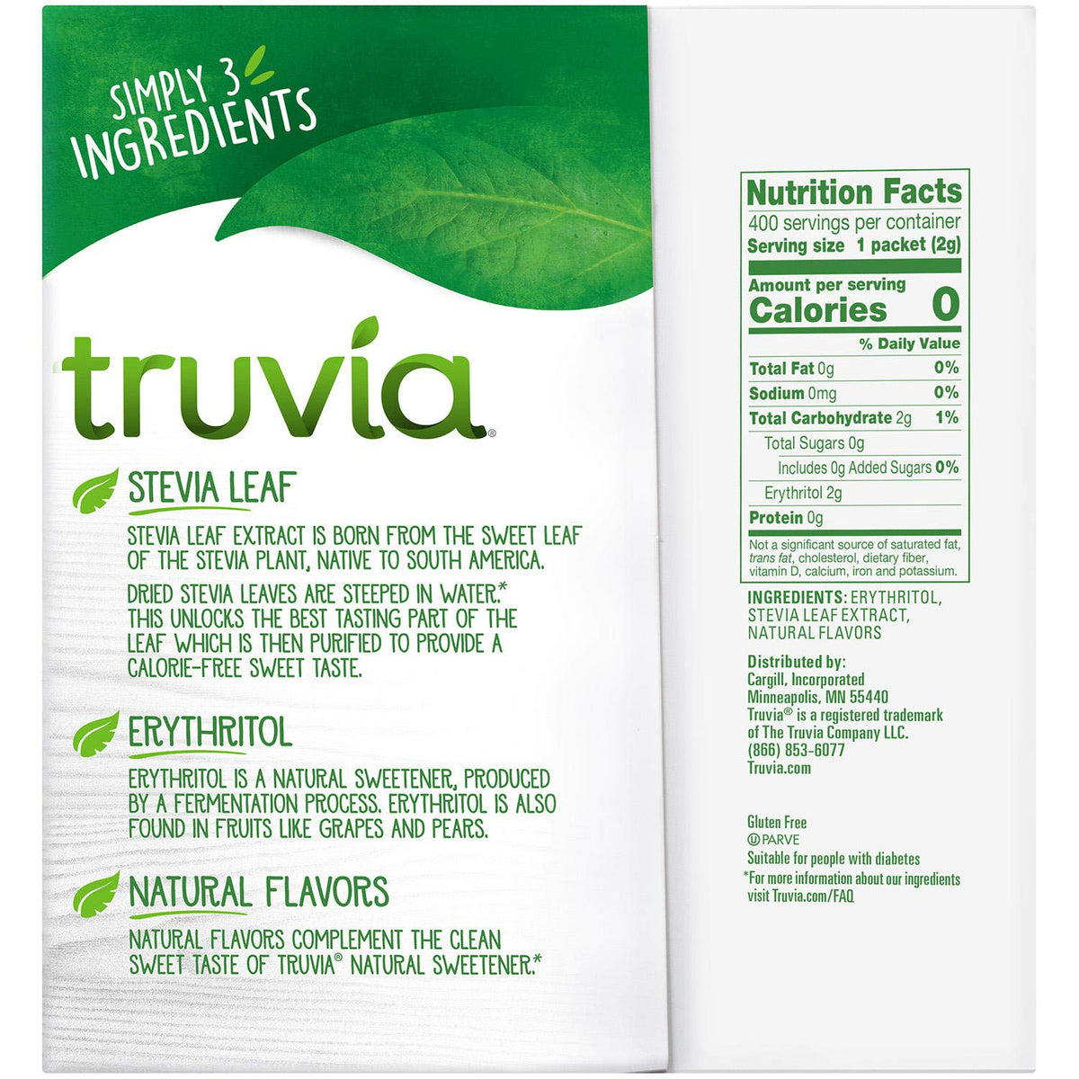 Natural Sweetener (400 Ct.) by Truvia – 0.07 Ounce (Pack of 400), White, Pack of 400