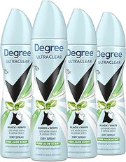 Degree UltraClear Antiperspirant Deodorant Dry Spray, 4 Count, 3.8 oz