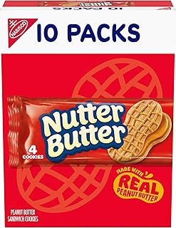 Nutter Butter Peanut Butter Sandwich Cookies, 10 Snack Packs | 4 Cookies Per Pack, Individually Wrapped