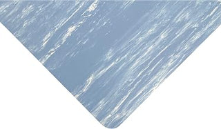 Notrax 970S0312BU 970-Marble Sof-Tyle Grande 3' x 12' Blue Anti-Fatigue Mat | with Red Stop