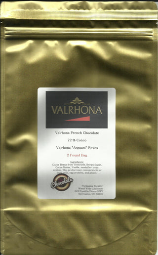 Chocolate Araguani 72% Feves - 2 lb by VALRHONA – 32 Ounces