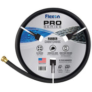 Premium Rubber Garden Hose by Flexon – 25ft, Rubber, Black, Model PH5825CN