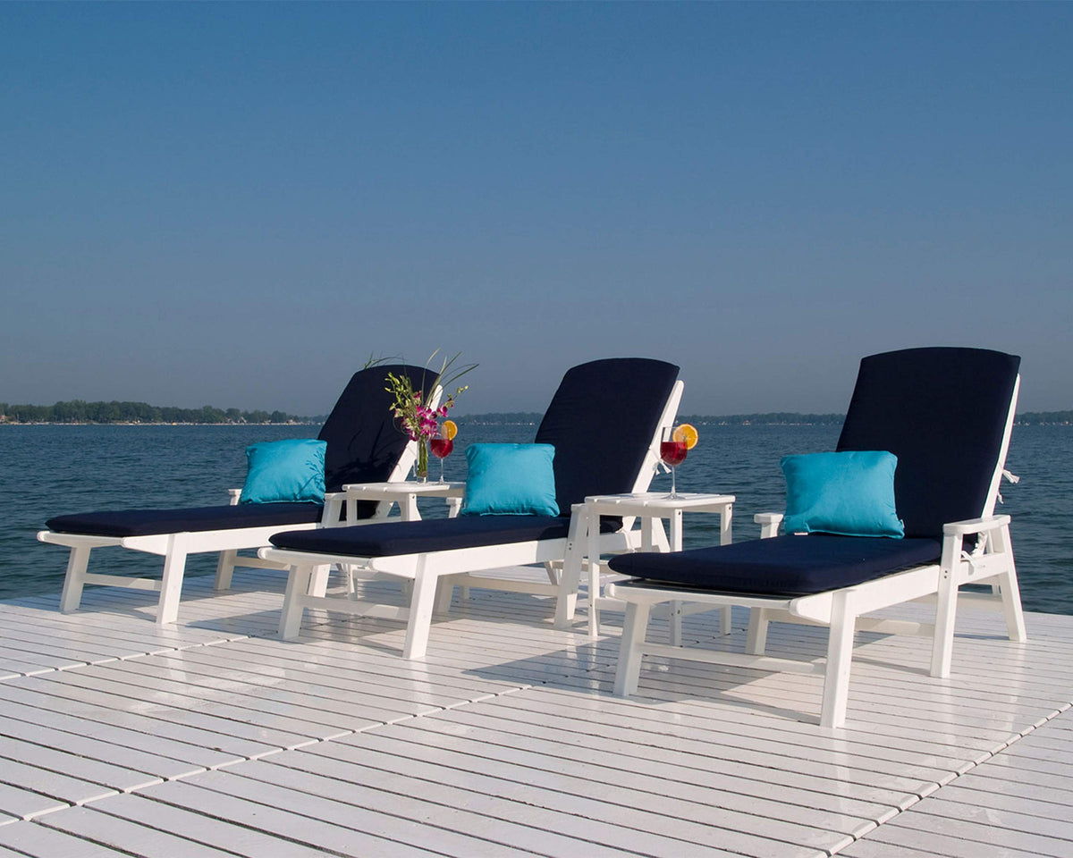 Nautical Arms Chaise by Polywood – 27 inches x 78.5 inches x 39 inches, High Density Polyethylene (HDPE), Teak, Model NCC2280TE