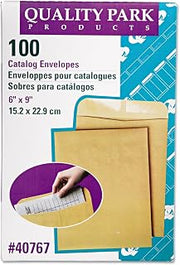 Quality Park 40767 Catalog Envelope, Plain, 28Lb, 6-Inch x9-Inch, 100/BX, Kraft