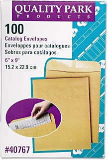 Quality Park 40767 Catalog Envelope, Plain, 28Lb, 6-Inch x9-Inch, 100/BX, Kraft