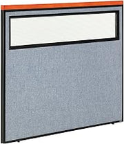 Global Industrial 48-1/4"W x 43-1/2"H Deluxe Office Partition Panel with Partial Window, Blue