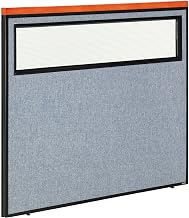 Global Industrial 48-1/4"W x 43-1/2"H Deluxe Office Partition Panel with Partial Window, Blue