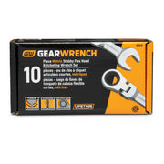 10 Pc 72T Stubby Flex Ratcheting Combination mm Wrench Set by GEARWRENCH – Alloy Steel, Solid Black, Model 9550