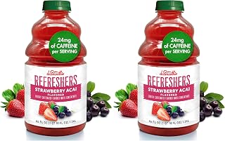 Dr. Smoothie Refreshers Strawberry Acai – Made with Real Fruit Juice – Drink Concentrate, No Artificial Colors, Shelf-Stable – Lightly Caffeinated with Green Coffee Extract (46 oz Bottle) (Pack of 2)