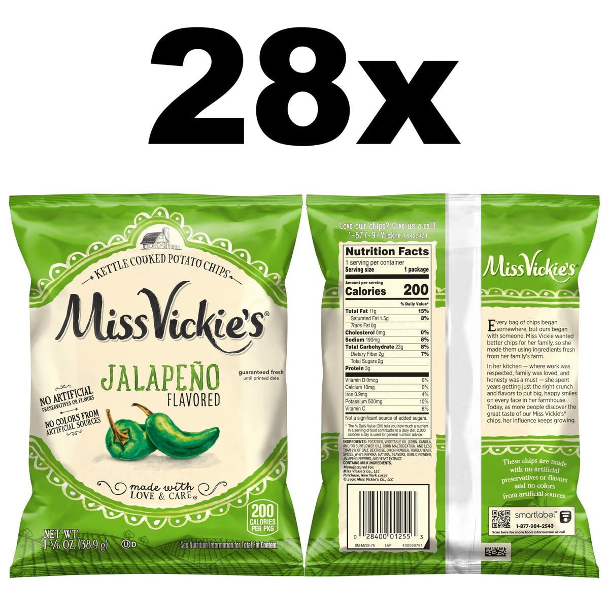 Kettle Cooked Potato Chips by Miss Vickie's – 38.5 Ounce (Pack of 1)