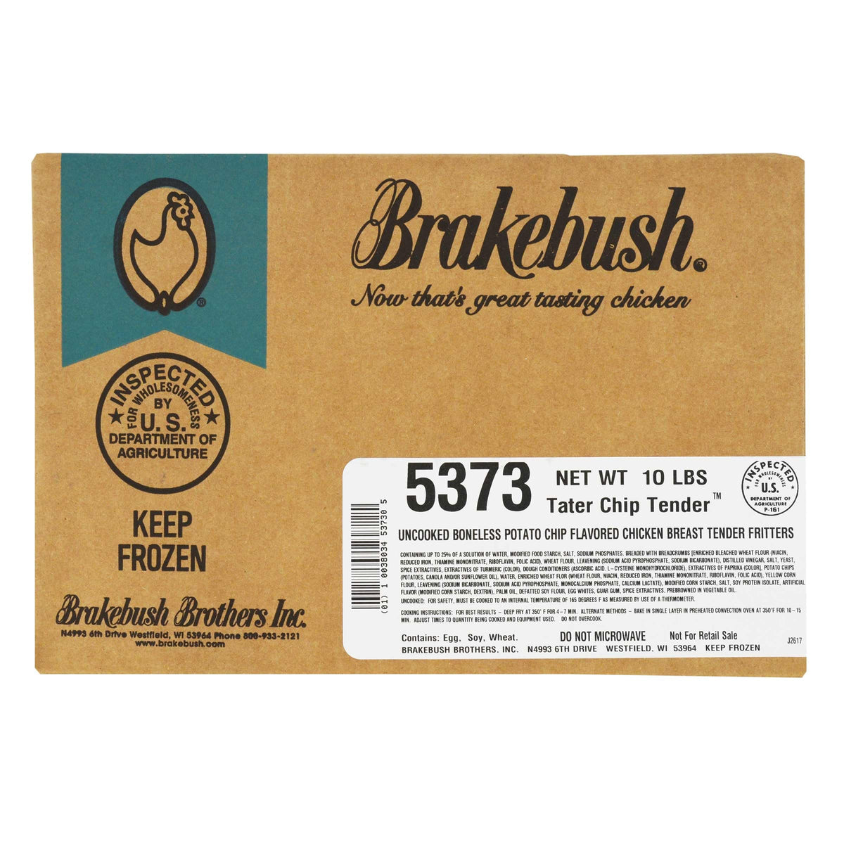 Tater Chip Tenders Potato Chip Coated Chicken Tenderloins by Brakebush – 160 Ounces, Model 5373