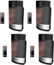 Lasko Ellipse Ceramic Tabletop Heater for Home with Tip-Over Switch, Child Lock, Digital Display, Thermostat, AutoECO Mode, Wide Oscillation, Remote, 1500W, Black, CD12950 (Pack of 4)