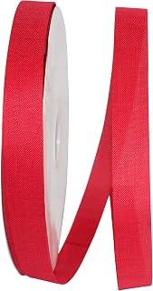 Reliant Ribbon Linen Natural Allure Ribbon, 7/8 Inch X 100 Yards, Red